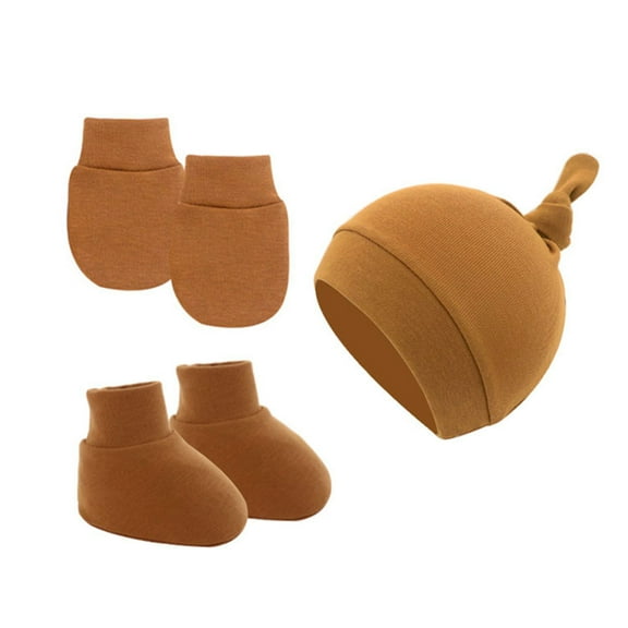 HeroNeo Baby Ears Newborn Hats Mittens and Socks Set for Boys Girls Beanie Hat 0-6 Month Baby Stuff (Pack of 3)