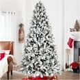 thumbnail image 5 of JERFIT 7.5ft Pre-Lit Snow Flocked Artificial Christmas Tree with 400 Colorful LED Lights, 10 Modes, Easy Setup Hinged Metal Stand, 5 of 9
