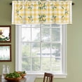 thumbnail image 4 of 2 Pack Valances for Windows, Yellow Lemons Window Valances for Living Room/Bedroom/Bathroom, Floral Wreath Leaves Buffalo Plaid Light Filtering Kitchen Curtain Valance Window Treatment 42"W x12" L, 4 of 9