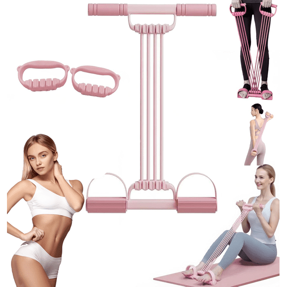 2026 Upgraded Adjustable Pedal Resistance Band, 8-Tube Multifunction Tension Rope, Natural Latex sit-up Trainer Resistance Band Suitable for Fat Loss,for Women Men