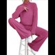 thumbnail image 1 of Conjuntos de 2 Piezas para Mujer para Otoño: Suéter de Punto de Viaje, Pantalones Anchos y Chándal para Estar en Casa. Rosa Roja M, 1 of 9