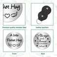 thumbnail image 3 of Little Pocket Hug Token Coin Holder Keychain Long Distance Relationship Keepsake Stainless Steel Double Sided Coin Token Sign with Leather Keychains -Always and Forever No Matter What Black, 3 of 9