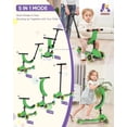 thumbnail image 2 of Scooter / Triciclo Evolutivo 5 en 1  de Equilibrio para Niños, Patinete Multifuncional Convertible con Asiento Desmontable, Guía y Luz LED, Color Verde, 2 of 5