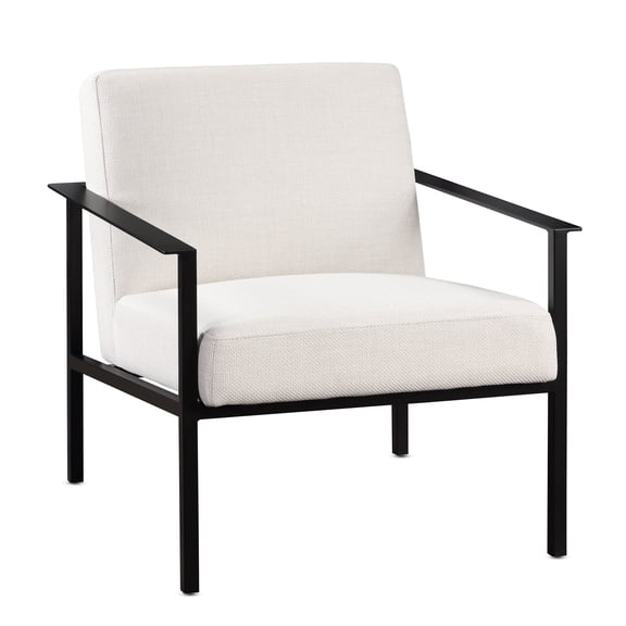JERFIT Modern Accent Chair with Metal Frame, Upholstered Off White Polyester Fabric Side Chair for Living Room, Dining Room, Office
