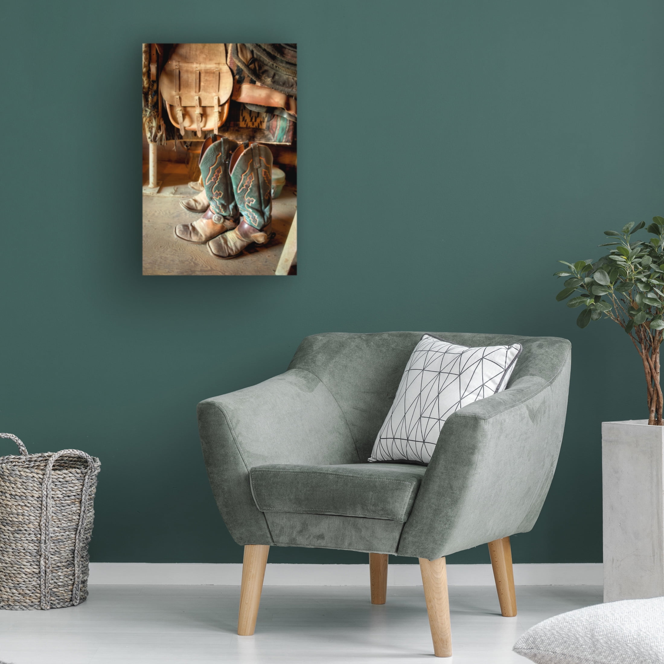 Canvas Wall Art - Lisa Dearing 'Old Boots' Wall Art for Living Room, Bedroom, or Office Décor by Trademark Fine Art - 16 x 24 Inches