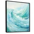 thumbnail image 2 of Designart "Turbulent Teal Waves Drama II" Coastal Waves Floater Framed Canvas Prints, 2 of 5