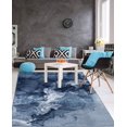 thumbnail image 2 of La Dole Rugs Blue Abstract Contemporary Marble Minimal Design Area Rug For Living Room Bedroom Dining Kitchen 6'7"x9'6", 2 of 7