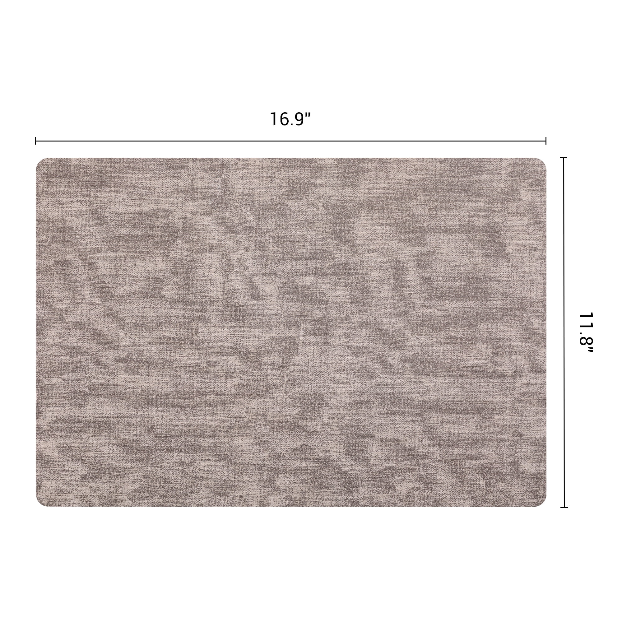 Unique Bargains 6pcs Faux Leather Placemats for Kitchen Light Brown 16.9"x11.8"