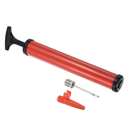 Uxcell 12  Sports Ball Pump Kit Portable Hand Air Inflator Basketball Pump with Inflation Needle Nozzle Red Black