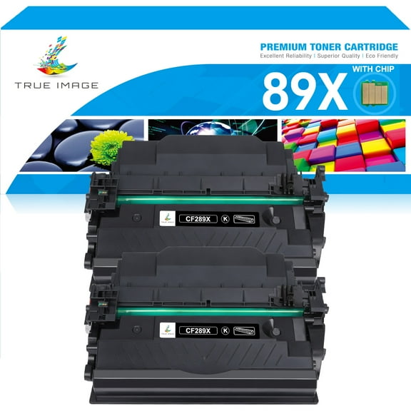 True Image Compatible Toner Cartridge with Chip for HP CF289X CF289A LaserJet Enterprise MFP M528dn M528f Flow MFP M528c M528z M507x M507n M507dn(Black 2-Pack)