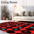 thumbnail image 2 of ODIKA 4'x6' Machine Washable Non-Slip Area Rug, Buffalo Check Argyle Interlocking Snowflake Motif High Traffic Rug, Red, 732414, 2 of 7