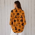 thumbnail image 2 of Nyfairy Plus Size Women's Halloween Print Long Sleeve Button Down Casual Shirt, 2 of 5