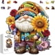 thumbnail image 1 of Rompecabezas de madera de 200 piezas con diseño de gnomos y flores para niños pequeños. Rompecabezas de girasoles de madera coloridos y de formas únicas. Regalos de cumpleaños., 1 of 9