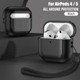 thumbnail image 2 of Durable Case for AirPods 4 & 5, Lightweight Shockproof Cover for AirPods 4th / 5th Gen Electroplating & leather Splicing Process Design, 2 of 6