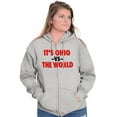 thumbnail image 4 of Ohio vs World Motivational OH Pride Unisex Fleece Graphic Zip Up Hoodie Brisco Brands 2X, 4 of 5