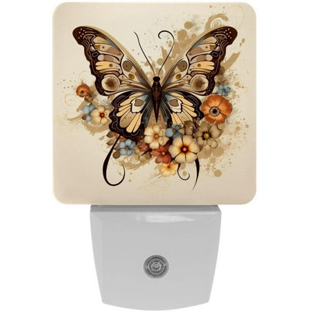 

Butterflies LED Square Night Lights - Modern Design Energy Efficient Indoor Lighting for Bedrooms Bathrooms and Hallways - 200 Characters