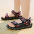 thumbnail image 2 of UngA Toddler Summer Shoes Boys Girls Sandals Summer Shoes Open Toe Elastic Back Strap Sandals Flat for Little Kids Big Kids Red,3.5, 2 of 7