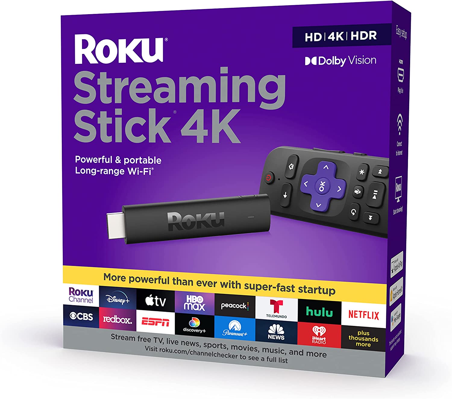 Roku Streaming Stick 4K/HDR with Voice Remote