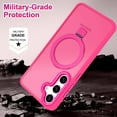 thumbnail image 5 of CASEFIV for Samsung Galaxy S25 Case,with Magnetic Invisible Stand [Military Drop Protection] [Compatible with MagSafe] Shockproof Slim Translucent Anti-Slip,Rose Red, 5 of 8