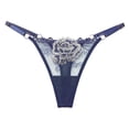 thumbnail image 1 of Eashery Thongs for Women Underwear Lace Hollow Out Stretch Tummy Control Underwear Blue One Size, 1 of 3