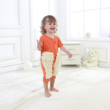 

TUOBARR Newborn Infant Baby Girls Boys Clothes Short Sleeved Crawling Baby Solid Mop Romper Jumpsuit Orange (0-24Months)