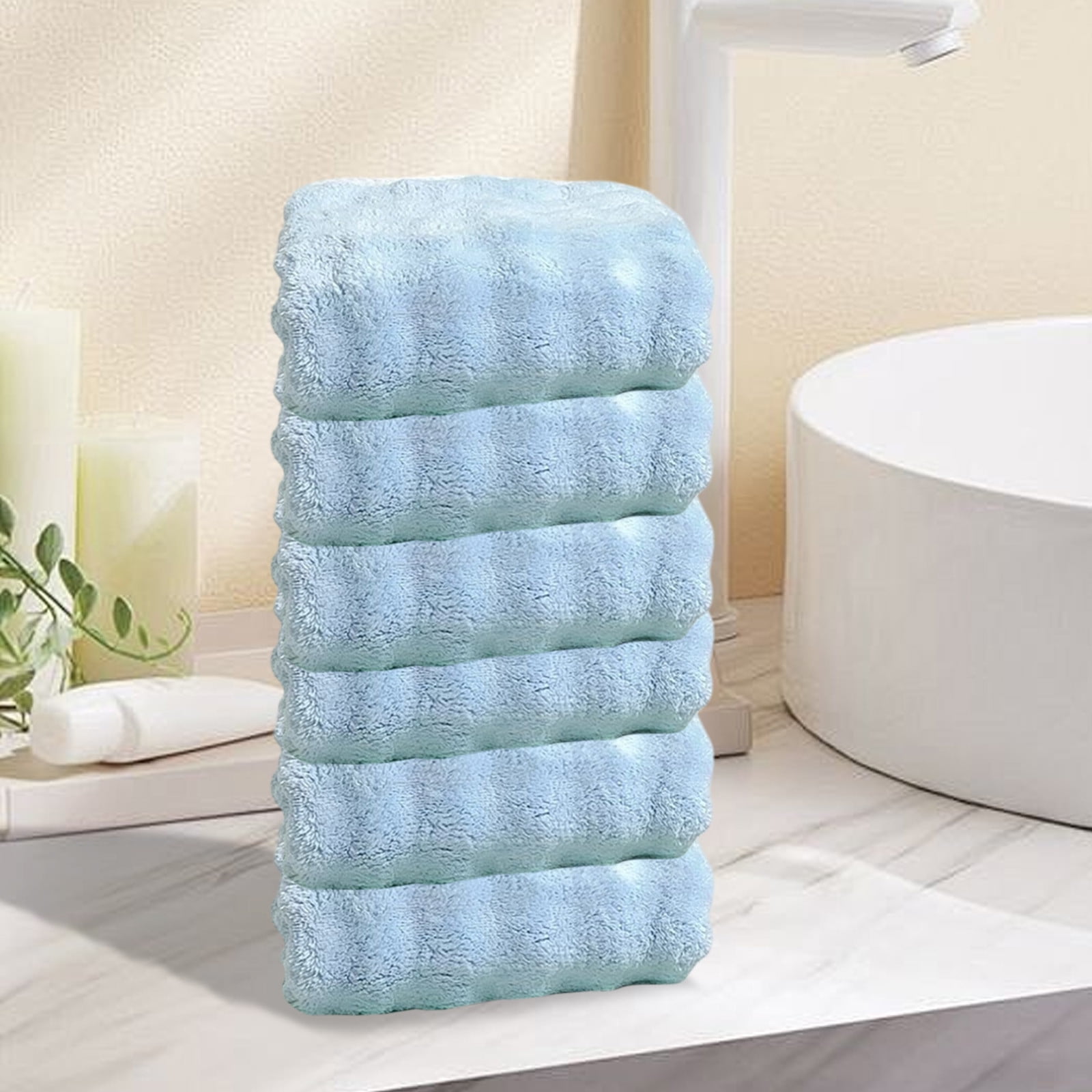Summer Savings Clearance! Boovnll 6 Pack Hand Towels for Bathroom, 13x30" Super Soft & Absorbent Quick Dry Solid Color Towels, Thicken Microfiber Hand Towels for Hotel, Pool, Spa, Beach, Towels