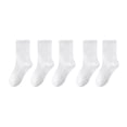 thumbnail image 2 of Darzheoy Girls Socks Thin Cotton Solid Color Sweat Absorbing Breathable Athletic 5PC Comfortable Short Socks,3-12 Years, 2 of 3