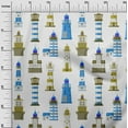 thumbnail image 3 of oneOone Viscose Chiffon Medium Blue Fabric Sea Lighthouse Fabric For Sewing Printed Craft Fabric By The Yard 42 Inch Wide, 3 of 6