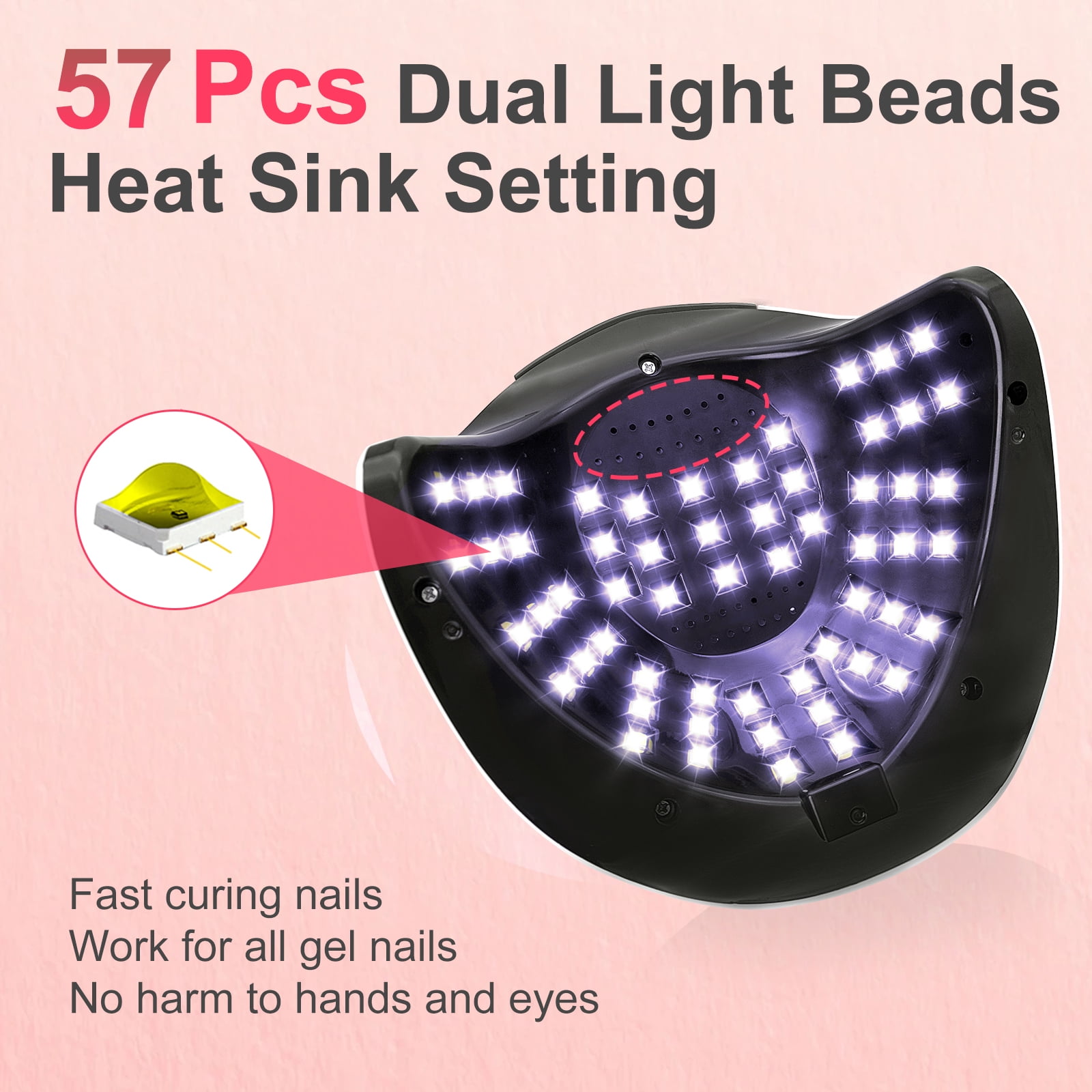 LKE 268W UV LED Lamp, SUN S2 Pro Fast Dryer, Curing Light with 57 LED Beads, LCD Touch Screen Auto Sensor Lamp Nail Art Tools