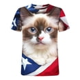 thumbnail image 3 of Plcasen Men's American USA Flag Patriotic T-Shirts 4th of July Shirts US Eagle Flag Soft Summer Short Sleeve Shirt for Men, 3 of 4