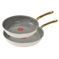 thumbnail image 1 of Juego de sartenes antiadherente cerámico T-Fal 8.5" y 11" Beige, 1 of 7