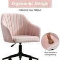 thumbnail image 5 of Vanity Chair, Accent Chair Velvet with Swivel Wheels and Back for Home, Adjustable Office Chair, Pink, LJ980, 5 of 9