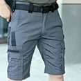 thumbnail image 2 of Puntoco Mens Shorts Summer Pants,Men'S Pants Pocket Water Ripstop Hiking Pants Lightweight Cargo Fishing Military Shorts Gray 10(XL), 2 of 4