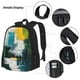 thumbnail image 3 of Disketp Abstract Brushstrokes Green Blue Mochila Estampada de Gran Capacidad con Lonchera y Estuche, Set de 3 Piezas para Estudiantes, 3 of 7