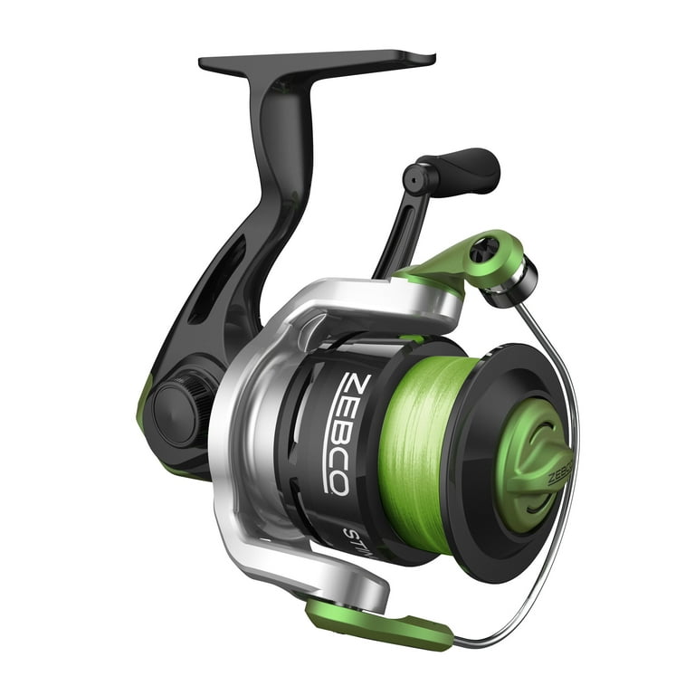 Zebco Stinger Spinning Reel and Fishing Rod Combo, 7-Foot 2-Piece Rod, Size  50 Reel, Silver/Black