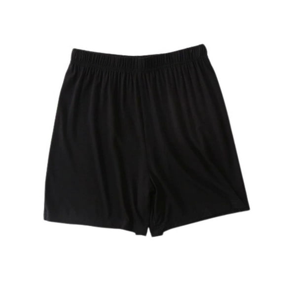 SWSMCLT Women's Breathable Pajama Shorts Comfy Elastic Cool Light Elastic Band Nightwear Boyshort Loungewear Black Small