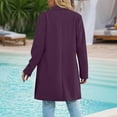 thumbnail image 4 of Womens Long Trench Coat Single Breasted Oversized Windproof Overcoat Fashion Open Front Outerwear with Pockets, 4 of 7
