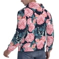 thumbnail image 6 of Balery Rose Flowers Pattern Mens Hoodie Kangaroo Pocket Hoodie Pullover Hooded Sweatshirt Ideal for Daily Wear Travel and Home-X-Large, 6 of 7