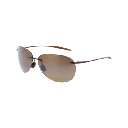 Maui Jim Men's Polarized Sugar Beach H421-26 Brown Rimless Sunglasses