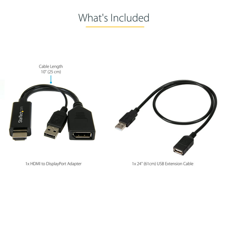 4K HD USB to HDMI Adapter Cable, USB 3.0 to HDMI Male HD Monitor Display  Audio Video Converter Cable Cord -0.5M
