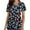 Black, variant on Scrubs for Women, V Neck Short Sleeve Scrubs Tops Fashion Casual Floral Print Workwear T-shirts Work Uniform with Pockets