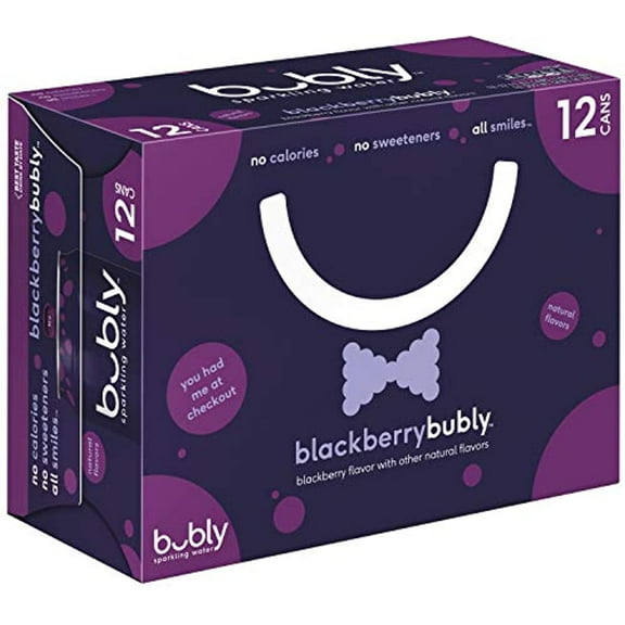 Bubly Sparkling Water, Blackberry, 12 Fl Oz (Pack Of 12)