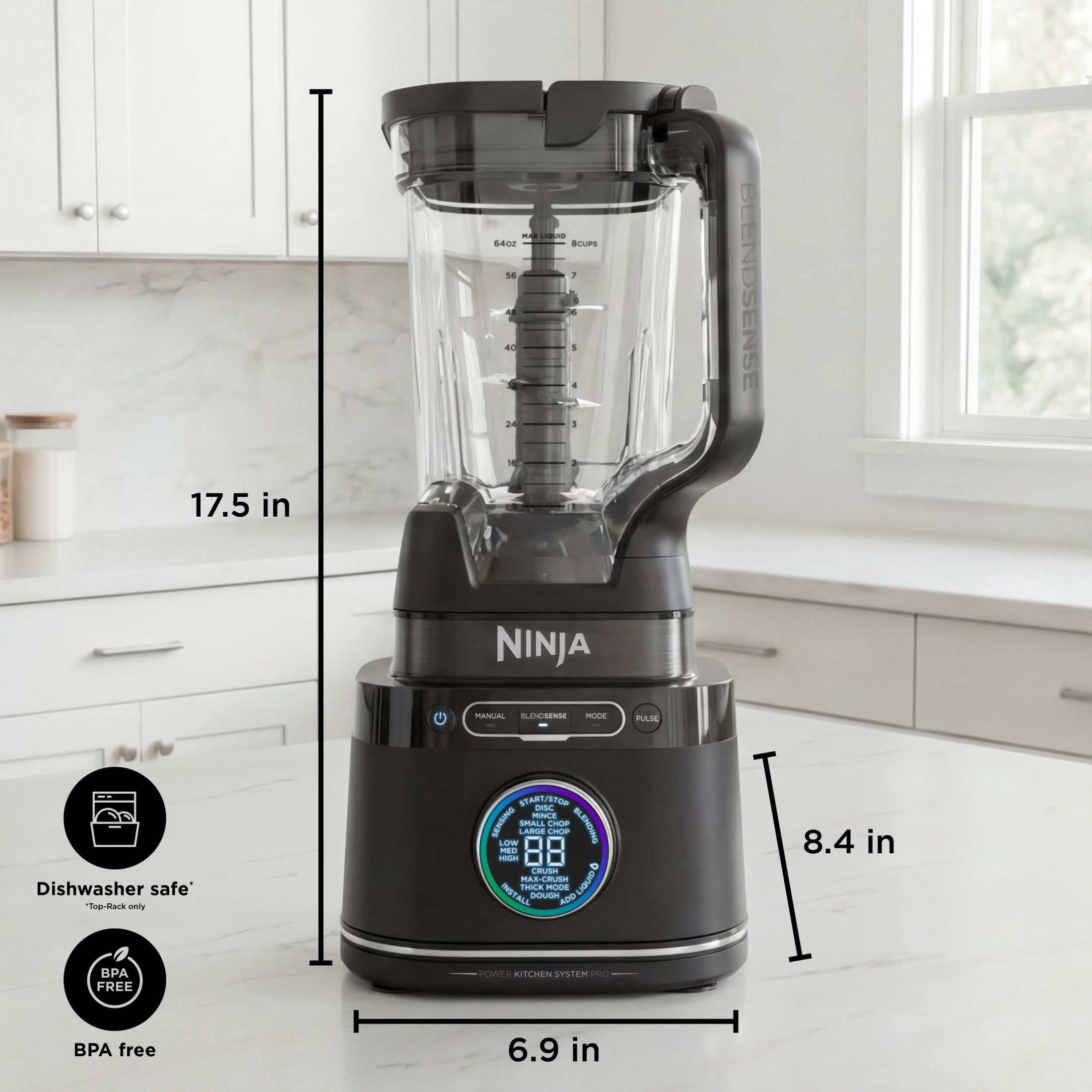 Ninja, Kitchen System Power Blender + Processor Pro, 1800 Peak