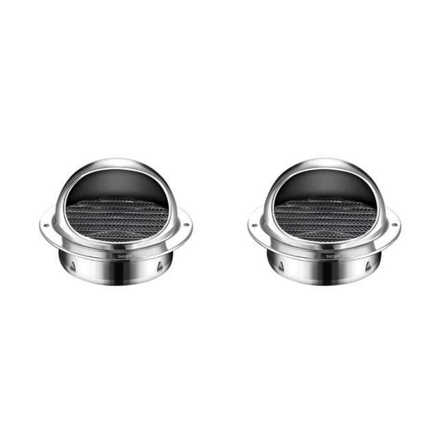 Thinsony Extracteur Externe Universel à Nez Rond Durable et Robuste Grille d'Aération en Acier Inoxydable Résistant aux Intempéries 100mm 2ensemble