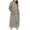 Gray, variant on Kaemgyyd Zipper Robes for Women Fashion Striped 3/4 Sleeves Crew Neck Housecoat Loose Nightgowns Bathrobe Loungewear with Pockets