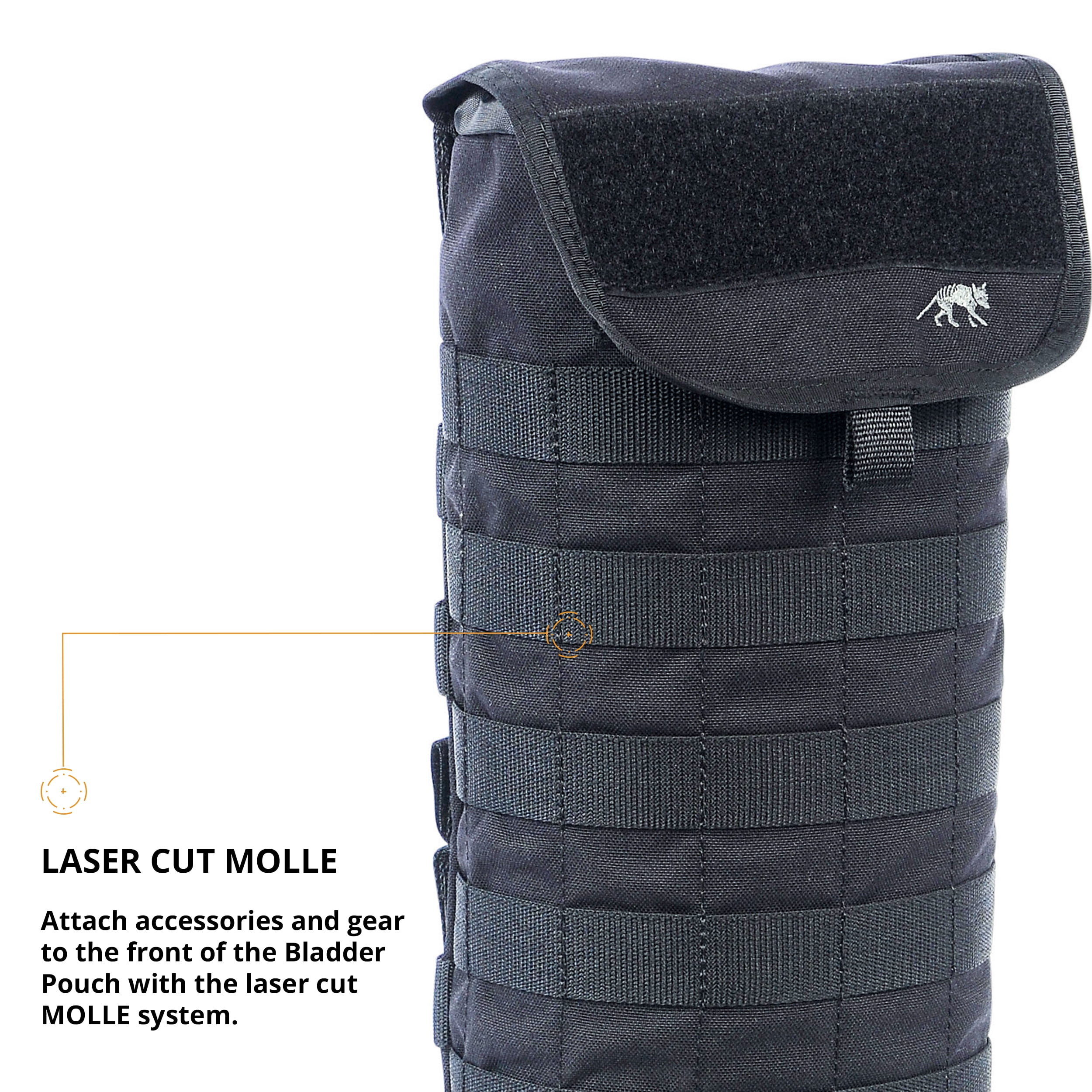 Tasmanian Tiger Bladder Pouch, Tactical MOLLE Hydration Pack, Water Bottle Pouch, Fits Bladders up to 3 Liters, Black