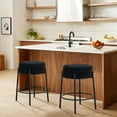 thumbnail image 2 of Miniyam Counter Height Bar Stools Set of 2,Boucle Kitchen Stools Upholstered Dining Chair Stools 24 Inch Height,Black, 2 of 7