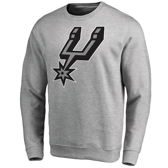 Men's Heathered Gray San Antonio Spurs Primary Logo Sweatshirt