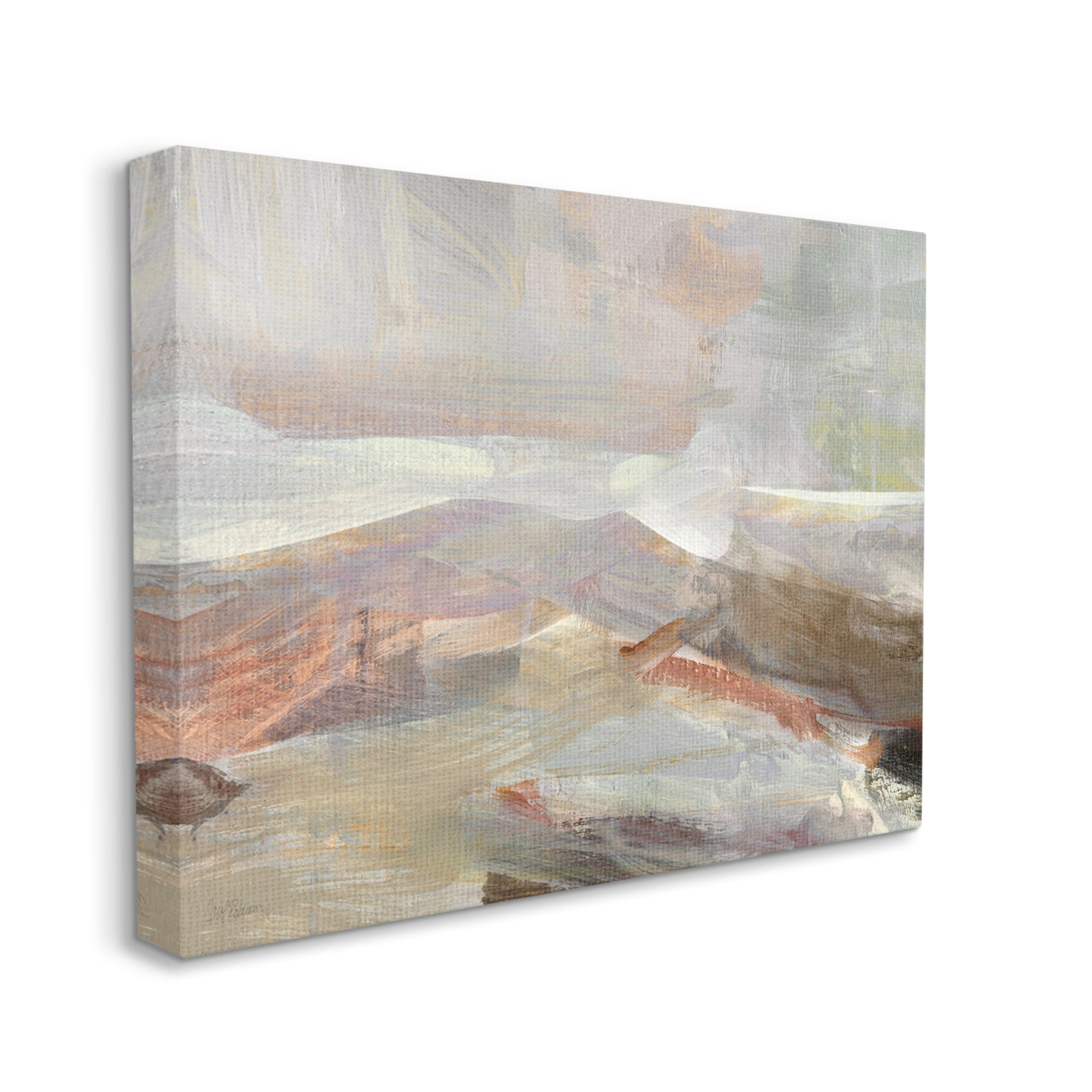 Stupell Industries Layered Abstract Thick Brushstrokes Neutral Browns Painting Painting Gallery Wrapped Canvas Print Wall Art, Design by Carol Robinson