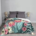 thumbnail image 5 of XMXT Flannel Throw Blanket for Couch, Garden Plants Pattern Bed Sofa Decor Blankets for Home Bedroom, 60 x 50 inches, 5 of 9